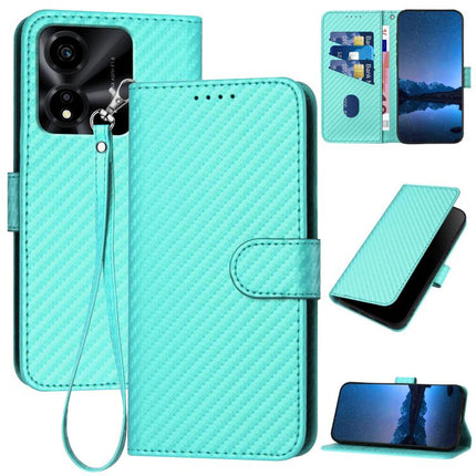 YX0070 Carbon Fiber Buckle Leather Phone Case with Lanyard, For Honor 500 / 500 Pro Global 155.8mm, For Honor X5c 4G / X5c Plus, For Honor Magic8 Pro