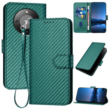 YX0070 Carbon Fiber Buckle Leather Phone Case with Lanyard, For Honor Magic8, For Honor X70 5G / X9d 5G, For Honor 400 Smart / X7d 4G / Play 10T 5G