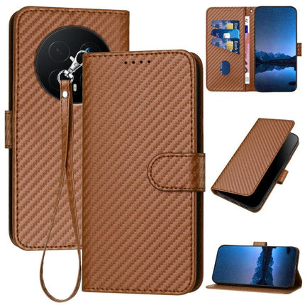 YX0070 Carbon Fiber Buckle Leather Phone Case with Lanyard, For Honor 500 / 500 Pro Global 155.8mm, For Honor X5c 4G / X5c Plus, For Honor Magic8 Pro
