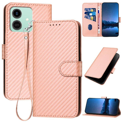 YX0070 Carbon Fiber Buckle Leather Phone Case with Lanyard, For Honor Play10 4G, For Honor X6c 4G / X5b / X5b Plus, For Honor GT Pro
