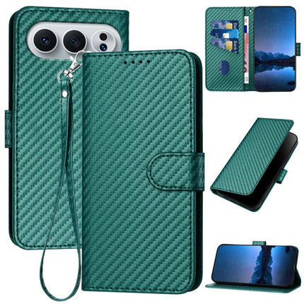 YX0070 Carbon Fiber Buckle Leather Phone Case with Lanyard, For Honor 500 / 500 Pro Global 155.8mm, For Honor X5c 4G / X5c Plus, For Honor Magic8 Pro