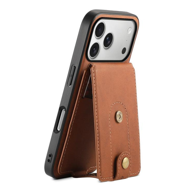 Denior D14 NK Retro Pattern MagSafe Magnetic Card Holder Leather Phone Case, For iPhone 17 Pro Max, For iPhone 17 Pro, For iPhone 17, For iPhone Air, For iPhone 16 Pro Max, For iPhone 16 Pro, For iPhone 16 Plus, For iPhone 16