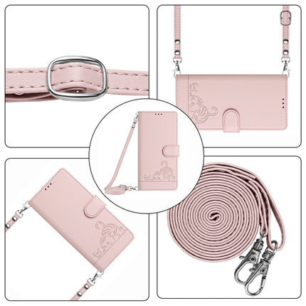 Cat Rat Embossed Pattern RFID Leather Phone Case with Lanyard, For Motorola Edge 5G UW 2022, For Motorola Edge 2022, For Motorola Moto G62 5G India, For Motorola Moto X30 Pro 5G