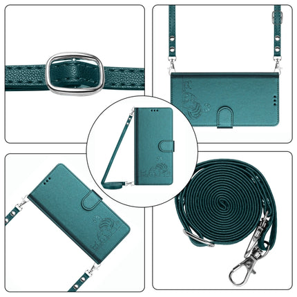Cat Rat Embossed Pattern RFID Leather Phone Case with Lanyard, For Motorola Edge 5G UW 2022, For Motorola Edge 2022, For Motorola Moto G62 5G India, For Motorola Moto X30 Pro 5G