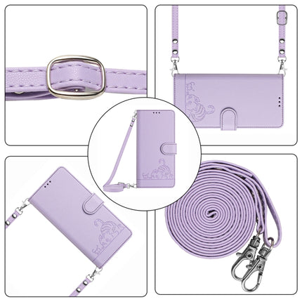 Cat Rat Embossed Pattern RFID Leather Phone Case with Lanyard, For Motorola Edge 5G UW 2022, For Motorola Edge 2022, For Motorola Moto G62 5G India, For Motorola Moto X30 Pro 5G