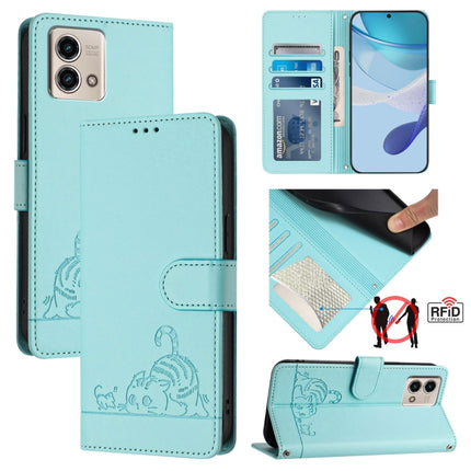 Cat Rat Embossed Pattern RFID Leather Phone Case with Lanyard, For Motorola Moto G Stylus 2023 4G, For Motorola Edge 40 5G Global, For Motorola Moto G Power 2023, For Motorola Moto G Stylus 5G 2023