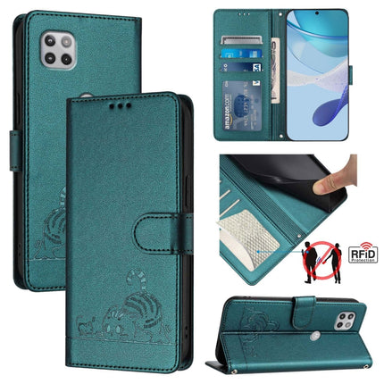 Cat Rat Embossed Pattern RFID Leather Phone Case with Lanyard, For Motorola One 5G Ace/Moto G 5G, For Motorola Moto G Power 2021, For Motorola Moto G Play 2021, For Motorola Moto G Stylus 5G 2021