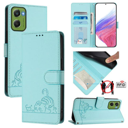 Cat Rat Embossed Pattern RFID Leather Phone Case with Lanyard, For Motorola Moto G06 4G, For Motorola Edge 60 Pro / 60s Pro 5G, For Motorola Edge 60 Fusion, For Motorola Moto G15 / G15 Power