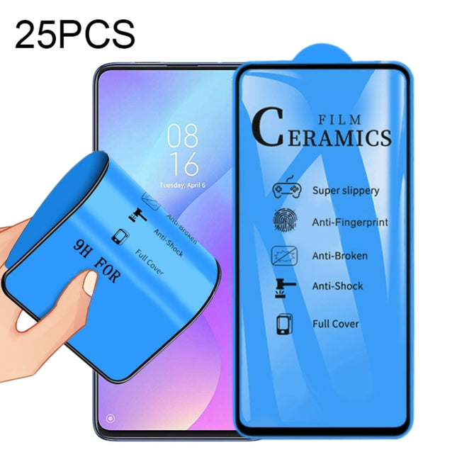 25 PCS 2.5D Full Glue Full Cover Ceramics Film, For Xiaomi Mi 9T, For Xiaomi Mi Play, For Xiaomi Redmi K30, For Xiaomi Redmi Note 8, For Xiaomi Redmi Note 8T, For Xiaomi Redmi Note 8 Pro, For Samsung Galaxy A01, For Samsung Galaxy A21                  ...