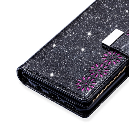 Multi-card Slots Starry Sky Laser Carving Glitter Zipper Horizontal Flip Leather Case with Holder & Wallet & Lanyard, For Huawei Mate 10 Lite, For Huawei Mate 10 Pro, For Huawei Mate 20, For Huawei Mate 20 lite