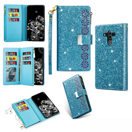 Multi-card Slots Starry Sky Laser Carving Glitter Zipper Horizontal Flip Leather Case with Holder & Wallet & Lanyard, For Huawei Mate 10 Lite, For Huawei Mate 10 Pro, For Huawei Mate 20, For Huawei Mate 20 lite
