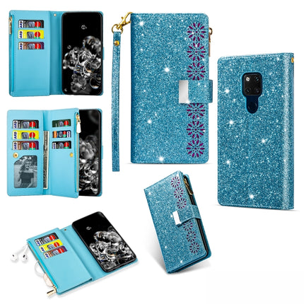 Multi-card Slots Starry Sky Laser Carving Glitter Zipper Horizontal Flip Leather Case with Holder & Wallet & Lanyard, For Huawei Mate 10 Lite, For Huawei Mate 10 Pro, For Huawei Mate 20, For Huawei Mate 20 lite