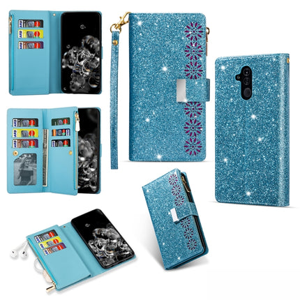 Multi-card Slots Starry Sky Laser Carving Glitter Zipper Horizontal Flip Leather Case with Holder & Wallet & Lanyard, For Huawei Mate 10 Lite, For Huawei Mate 10 Pro, For Huawei Mate 20, For Huawei Mate 20 lite