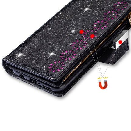 Multi-card Slots Starry Sky Laser Carving Glitter Zipper Horizontal Flip Leather Case with Holder & Wallet & Lanyard, For Huawei Mate 20 Pro, For Huawei P20 lite, For Huawei P20, For Huawei P30