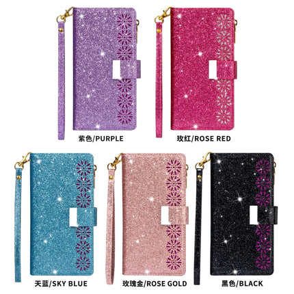 Multi-card Slots Starry Sky Laser Carving Glitter Zipper Horizontal Flip Leather Case with Holder & Wallet & Lanyard, For Huawei Mate 20 Pro, For Huawei P20 lite, For Huawei P20, For Huawei P30