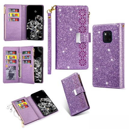 Multi-card Slots Starry Sky Laser Carving Glitter Zipper Horizontal Flip Leather Case with Holder & Wallet & Lanyard, For Huawei Mate 20 Pro, For Huawei P20 lite, For Huawei P20, For Huawei P30