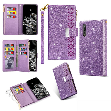 Multi-card Slots Starry Sky Laser Carving Glitter Zipper Horizontal Flip Leather Case with Holder & Wallet & Lanyard, For Huawei Mate 20 Pro, For Huawei P20 lite, For Huawei P20, For Huawei P30