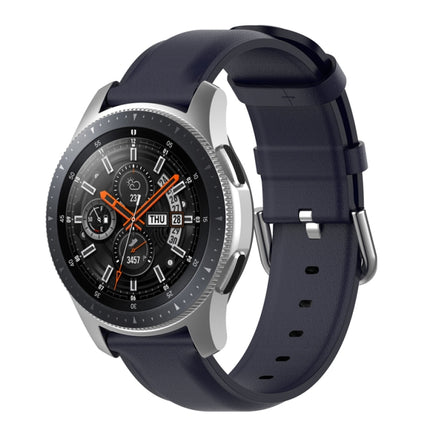 22mm Leather Strap with Round Tail Buckle, For Ticwatch Pro 2020, For Huawei Watch GT2E, For Samsung Galaxy Watch 3 45mm