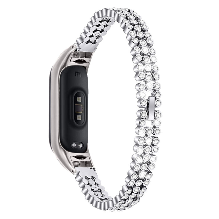 Diamond-studded Stainless Steel Replacement Wrist Strap, For Xiaomi Mi Band 3 / 4