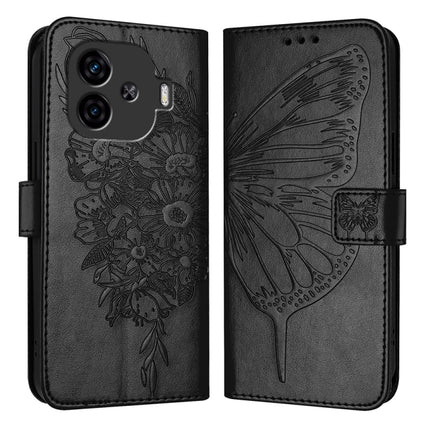 Embossed Butterfly Leather Phone Case, For vivo iQOO Z9 / iQOO Z9 Turbo 5G, For vivo Y17s 4G Global / Y28 5G India, For vivo Y03 4G Global