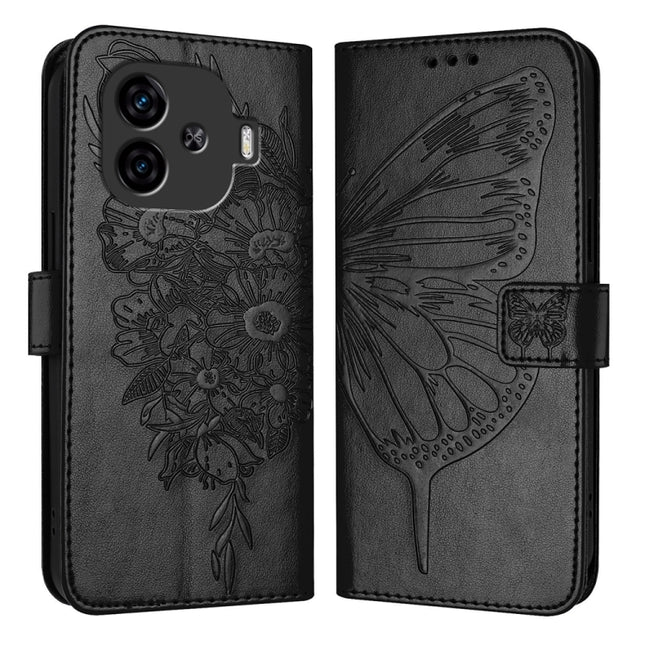 Embossed Butterfly Leather Phone Case, For vivo iQOO Z9 / iQOO Z9 Turbo 5G, For vivo Y17s 4G Global / Y28 5G India, For vivo Y03 4G Global