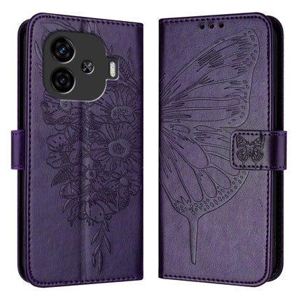 Embossed Butterfly Leather Phone Case, For vivo iQOO Z9 / iQOO Z9 Turbo 5G, For vivo Y17s 4G Global / Y28 5G India, For vivo Y03 4G Global