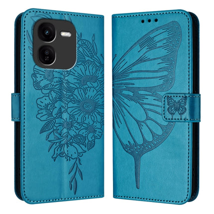 Embossed Butterfly Leather Phone Case, For vivo V30e 5G Global, For vivo iQOO Z9x, For vivo Y20/Y20a/Y20i/Y20s/Y20g/Y11s