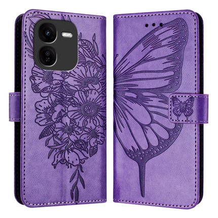 Embossed Butterfly Leather Phone Case, For vivo V30e 5G Global, For vivo iQOO Z9x, For vivo Y20/Y20a/Y20i/Y20s/Y20g/Y11s