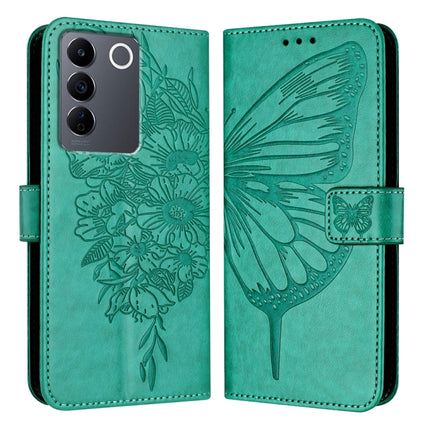 Embossed Butterfly Leather Phone Case, For vivo V27e 4G Global / T2 4G Global, For vivo Y35 4G/Y22 4G/Y22s 4G Global, For vivo Y55 5G Global / Y55s 2023 5G