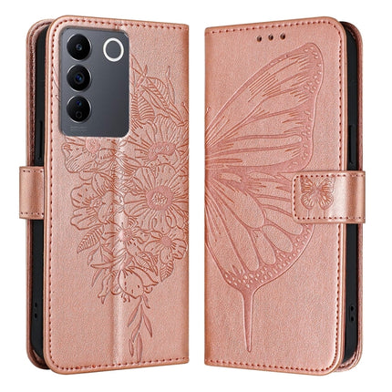 Embossed Butterfly Leather Phone Case, For vivo V27e 4G Global / T2 4G Global, For vivo Y35 4G/Y22 4G/Y22s 4G Global, For vivo Y55 5G Global / Y55s 2023 5G