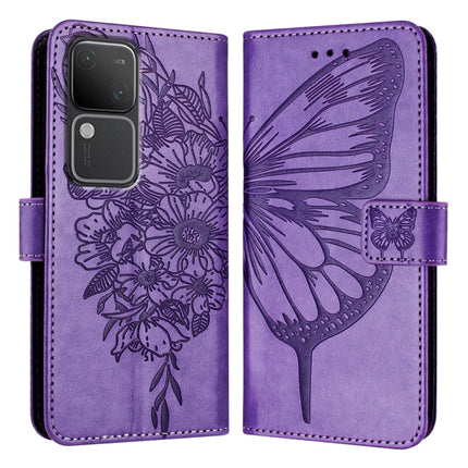 Embossed Butterfly Leather Phone Case, For vivo Y100 5G IDN / Y200e 5G Global, For vivo V30 5G/V30 Pro 5G Global, For vivo V29e 5G Global / Y200 5G Global