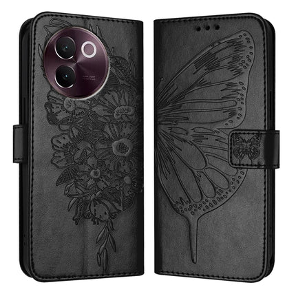 Embossed Butterfly Leather Phone Case, For vivo V30e 5G Global, For vivo iQOO Z9x, For vivo Y20/Y20a/Y20i/Y20s/Y20g/Y11s