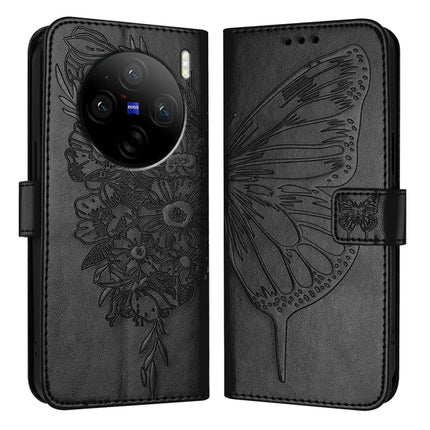 Embossed Butterfly Leather Phone Case, For vivo Y28 4G, For vivo X100s 5G, For vivo Y38 5G