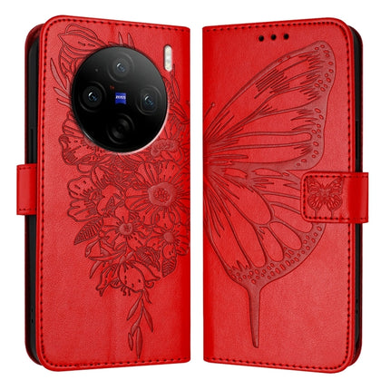 Embossed Butterfly Leather Phone Case, For vivo Y28 4G, For vivo X100s 5G, For vivo Y38 5G