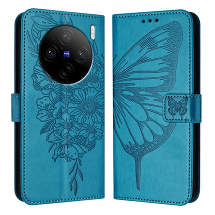 Embossed Butterfly Leather Phone Case, For vivo Y28 4G, For vivo X100s 5G, For vivo Y38 5G
