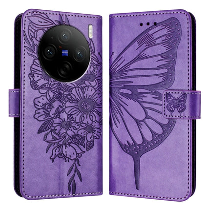 Embossed Butterfly Leather Phone Case, For vivo Y28 4G, For vivo X100s 5G, For vivo Y38 5G