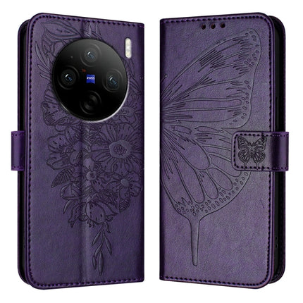 Embossed Butterfly Leather Phone Case, For vivo Y28 4G, For vivo X100s 5G, For vivo Y38 5G