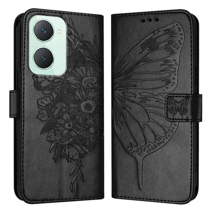 Embossed Butterfly Leather Phone Case, For vivo iQOO Z9 / iQOO Z9 Turbo 5G, For vivo Y17s 4G Global / Y28 5G India, For vivo Y03 4G Global