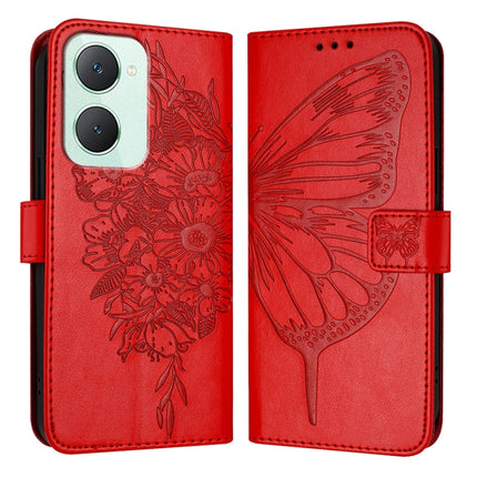 Embossed Butterfly Leather Phone Case, For vivo iQOO Z9 / iQOO Z9 Turbo 5G, For vivo Y17s 4G Global / Y28 5G India, For vivo Y03 4G Global