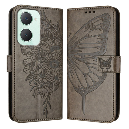 Embossed Butterfly Leather Phone Case, For vivo iQOO Z9 / iQOO Z9 Turbo 5G, For vivo Y17s 4G Global / Y28 5G India, For vivo Y03 4G Global