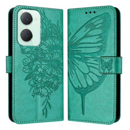 Embossed Butterfly Leather Phone Case, For vivo iQOO Z9 / iQOO Z9 Turbo 5G, For vivo Y17s 4G Global / Y28 5G India, For vivo Y03 4G Global