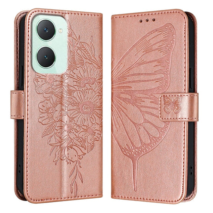 Embossed Butterfly Leather Phone Case, For vivo iQOO Z9 / iQOO Z9 Turbo 5G, For vivo Y17s 4G Global / Y28 5G India, For vivo Y03 4G Global