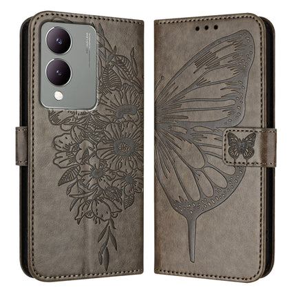 Embossed Butterfly Leather Phone Case, For vivo iQOO Z9 / iQOO Z9 Turbo 5G, For vivo Y17s 4G Global / Y28 5G India, For vivo Y03 4G Global