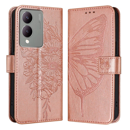 Embossed Butterfly Leather Phone Case, For vivo iQOO Z9 / iQOO Z9 Turbo 5G, For vivo Y17s 4G Global / Y28 5G India, For vivo Y03 4G Global