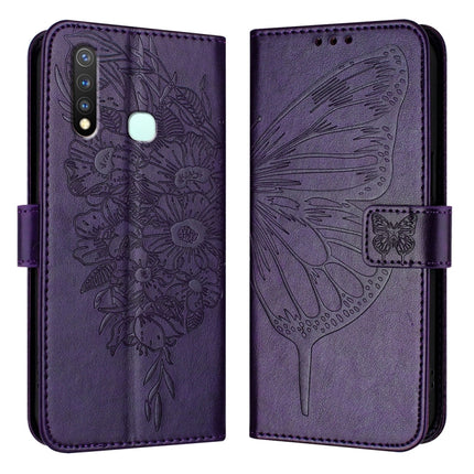 Embossed Butterfly Leather Phone Case, For vivo Y70s, For vivo Y30 4G Global, For vivo Y19/Y5s/U3/U20/Z5i
