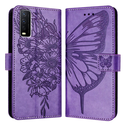 Embossed Butterfly Leather Phone Case, For vivo V30e 5G Global, For vivo iQOO Z9x, For vivo Y20/Y20a/Y20i/Y20s/Y20g/Y11s