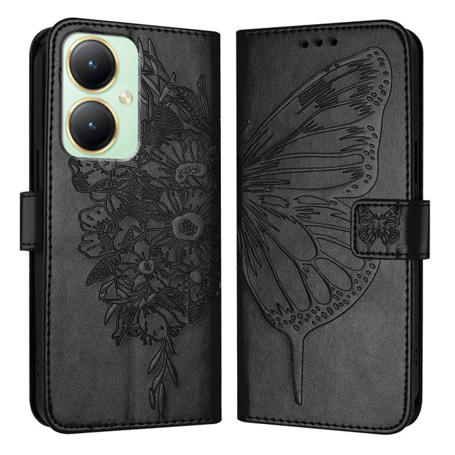 Embossed Butterfly Leather Phone Case, For vivo Y27 4G Global