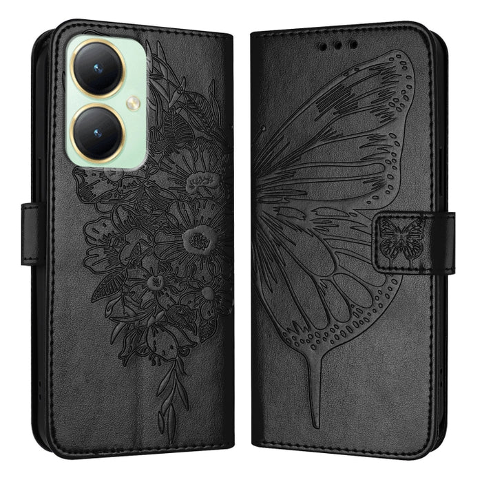 Embossed Butterfly Leather Phone Case, For vivo Y27 4G Global