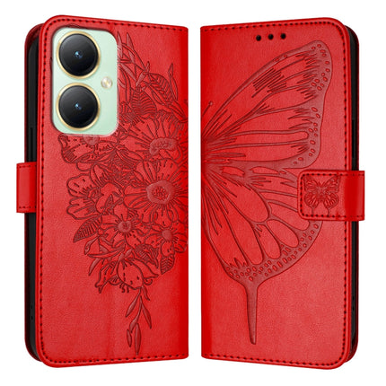 Embossed Butterfly Leather Phone Case, For vivo Y27 4G Global