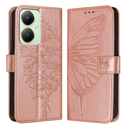 Embossed Butterfly Leather Phone Case, For vivo Y27 4G Global